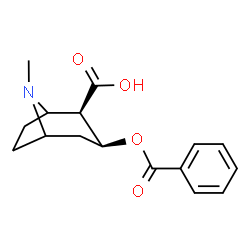 ChemSpider 2D Image | (2R,3S)-3-(Benzoyloxy)-8-methyl-8-azabicyclo[3.2.1]octane-2-carboxylic acid | C16H19NO4