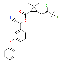 ChemSpider 2D Image | Cyano(3-phenoxyphenyl)methyl 3-(2-chloro-3,3,3-trifluoro-1-propen-1-yl)-2,2-dimethylcyclopropanecarboxylate | C23H19ClF3NO3