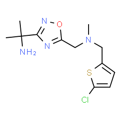ChemSpider 2D Image | 2-[5-({[(5-Chloro-2-thienyl)methyl](methyl)amino}methyl)-1,2,4-oxadiazol-3-yl]-2-propanamine | C12H17ClN4OS