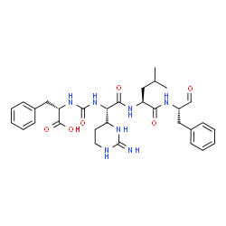 ChemSpider 2D Image | N-{[(1S)-1-[(4S)-2-Amino-1,4,5,6-tetrahydro-4-pyrimidinyl]-2-{[(2S)-4-methyl-1-oxo-1-{[(2S)-1-oxo-3-phenyl-2-propanyl]amino}-2-pentanyl]amino}-2-oxoethyl]carbamoyl}-L-phenylalanine | C31H41N7O6