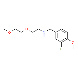 ChemSpider 2D Image | N-(3-Fluoro-4-methoxybenzyl)-2-(2-methoxyethoxy)ethanamine | C13H20FNO3