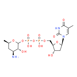 ChemSpider 2D Image | dTDP-3-amino-3,4,6-trideoxy-D-glucose | C16H27N3O13P2