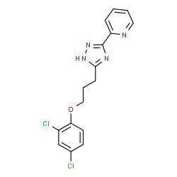ChemSpider 2D Image | 2-{3-[3-(2,4-Dichlorophenoxy)propyl]-1H-1,2,4-triazol-5-yl}pyridine | C16H14Cl2N4O