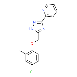 ChemSpider 2D Image | 2-[3-(4-chloro-2-methylphenoxymethyl)-1H-1,2,4-triazol-5-yl]pyridine | C15H13ClN4O