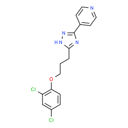 ChemSpider 2D Image | 4-{3-[3-(2,4-dichlorophenoxy)propyl]-1H-1,2,4-triazol-5-yl}pyridine | C16H14Cl2N4O