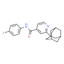 ChemSpider 2D Image | 2-(Adamantan-1-yl)-N-(4-iodophenyl)isonicotinamide | C22H23IN2O