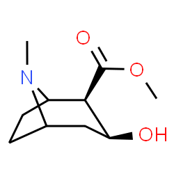 ChemSpider 2D Image | Methyl (2R,3S)-3-hydroxy-8-methyl-8-azabicyclo[3.2.1]octane-2-carboxylate | C10H17NO3