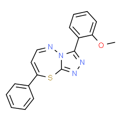 ChemSpider 2D Image | 3-(2-Methoxyphenyl)-8-phenyl[1,2,4]triazolo[3,4-b][1,3,4]thiadiazepine | C18H14N4OS