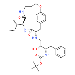 ChemSpider 2D Image | tert-butyl [(1S,2S)-1-benzyl-2-hydroxy-3-{[(8S,11R)-8-[(1R)-1-methylpropyl]-7,10-dioxo-2-oxa-6,9-diazabicyclo[11.2.2]heptadeca-1(15),13,16-trien-11-yl]amino}propyl]carbamate | C33H48N4O6