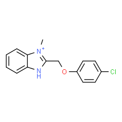 ChemSpider 2D Image | 2-[(4-Chlorophenoxy)methyl]-3-methyl-1H-3,1-benzimidazol-3-ium | C15H14ClN2O