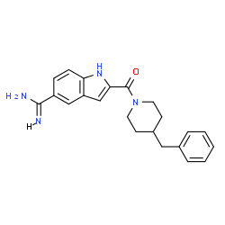 ChemSpider 2D Image | 2-[(4-Benzyl-1-piperidinyl)carbonyl]-1H-indole-5-carboximidamide | C22H24N4O