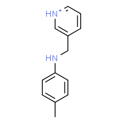 ChemSpider 2D Image | 3-{[(4-Methylphenyl)amino]methyl}pyridinium | C13H15N2