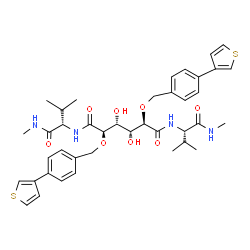 ChemSpider 2D Image | N,N-[2,5-O-[DI-4-THIOPHEN-3-YL-BENZYL]-GLUCARYL]-DI-[VALYL-AMIDO-METHANE] | C40H50N4O8S2