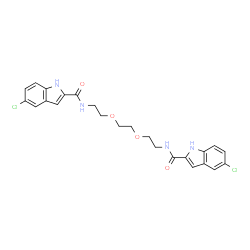 ChemSpider 2D Image | N,N'-[1,2-Ethanediylbis(oxy-2,1-ethanediyl)]bis(5-chloro-1H-indole-2-carboxamide) | C24H24Cl2N4O4