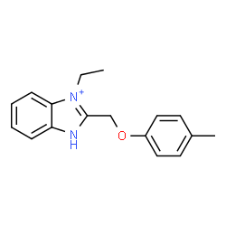 ChemSpider 2D Image | 3-Ethyl-2-[(4-methylphenoxy)methyl]-1H-3,1-benzimidazol-3-ium | C17H19N2O