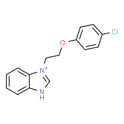 ChemSpider 2D Image | 3-[2-(4-Chlorophenoxy)ethyl]-1H-benzimidazol-3-ium | C15H14ClN2O