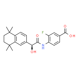 ChemSpider 2D Image | 3-FLUORO-4-[2-HYDROXY-2-(5,5,8,8-TETRAMETHYL-5,6,7,8,-TETRAHYDRO-NAPHTALEN-2-YL)-ACETYLAMINO]-BENZOIC ACID | C23H26FNO4