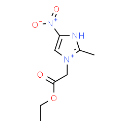 ChemSpider 2D Image | 3-(2-Ethoxy-2-oxoethyl)-2-methyl-5-nitro-1H-imidazol-3-ium | C8H12N3O4