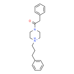 ChemSpider 2D Image | 4-(Phenylacetyl)-1-(3-phenylpropyl)piperazin-1-ium | C21H27N2O