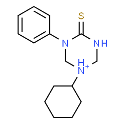 ChemSpider 2D Image | 1-Cyclohexyl-3-phenyl-4-thioxo-1,3,5-triazinan-1-ium | C15H22N3S