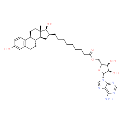 ChemSpider 2D Image | O5'-[9-(3,17B-DIHYDROXY-1,3,5(10)-ESTRATRIEN-16B-YL)-NONANOYL]ADENOSINE | C37H51N5O7
