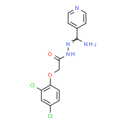 ChemSpider 2D Image | N'-[(2,4-Dichlorophenoxy)acetyl]-4-pyridinecarbohydrazonamide | C14H12Cl2N4O2