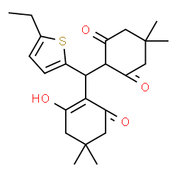 ChemSpider 2D Image | 2-[(5-Ethyl-2-thienyl)(2-hydroxy-4,4-dimethyl-6-oxo-1-cyclohexen-1-yl)methyl]-5,5-dimethyl-1,3-cyclohexanedione | C23H30O4S