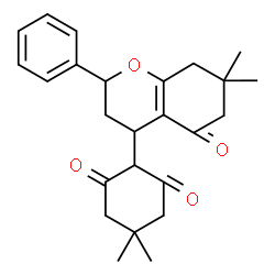 ChemSpider 2D Image | 2-(7,7-Dimethyl-5-oxo-2-phenyl-3,4,5,6,7,8-hexahydro-2H-chromen-4-yl)-5,5-dimethyl-1,3-cyclohexanedione | C25H30O4