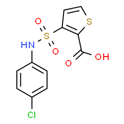 ChemSpider 2D Image | 3-((4-chloroanilino)sulfonyl)thiophene-2-carboxylic acid | C11H8ClNO4S2