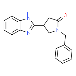 ChemSpider 2D Image | 4-(1H-Benzimidazol-2-yl)-1-benzyl-2-pyrrolidinone | C18H17N3O