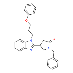 ChemSpider 2D Image | 1-Benzyl-4-[1-(3-phenoxypropyl)-1H-benzimidazol-2-yl]-2-pyrrolidinone | C27H27N3O2