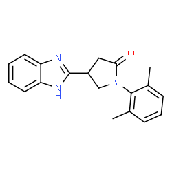 ChemSpider 2D Image | 4-(1H-Benzimidazol-2-yl)-1-(2,6-dimethylphenyl)-2-pyrrolidinone | C19H19N3O