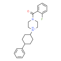 ChemSpider 2D Image | 4-(2-Fluorobenzoyl)-1-(4-phenylcyclohexyl)piperazin-1-ium | C23H28FN2O