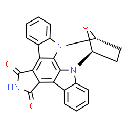 ChemSpider 2D Image | REL-(9R,12S)-9,10,11,12-TETRAHYDRO-9,12-EPOXY-1H-DIINDOLO[1,2,3-FG:3',2',1'-KL]PYRROLO[3,4-I][1,6]BENZODIAZOCINE-1,3(2H)-DIONE | C24H15N3O3