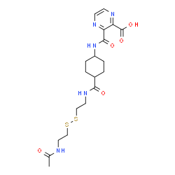 ChemSpider 2D Image | 3-{[4-({2-[(2-Acetamidoethyl)disulfanyl]ethyl}carbamoyl)cyclohexyl]carbamoyl}-2-pyrazinecarboxylic acid | C19H27N5O5S2