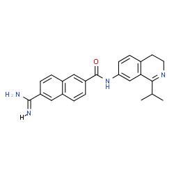 ChemSpider 2D Image | 6-Carbamimidoyl-N-(1-isopropyl-3,4-dihydro-7-isoquinolinyl)-2-naphthamide | C24H24N4O