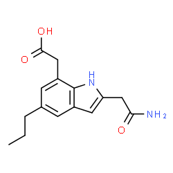ChemSpider 2D Image | [2-(2-Amino-2-oxoethyl)-5-propyl-1H-indol-7-yl]acetic acid | C15H18N2O3