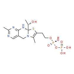ChemSpider 2D Image | 2-HYDROXYETHYL DIHYDROTHIACHROME DIPHOSPHATE | C14H22N4O8P2S
