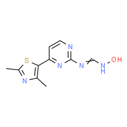 ChemSpider 2D Image | N'-[4-(2,4-Dimethyl-1,3-thiazol-5-yl)-2-pyrimidinyl]-N-hydroxyimidoformamide | C10H11N5OS