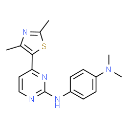 ChemSpider 2D Image | N-[4-(2,4-DIMETHYL-THIAZOL-5-YL)-PYRIMIDIN-2-YL]-N',N'-DIMETHYL-BENZENE-1,4-DIAMINE | C17H19N5S