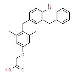 ChemSpider 2D Image | [4-(3-Benzyl-4-hydroxybenzyl)-3,5-dimethylphenoxy]acetic acid | C24H24O4
