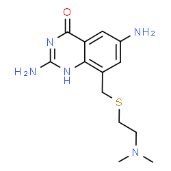 ChemSpider 2D Image | 2,6-DIAMINO-8-(2-DIMETHYLAMINOETHYLSULFANYLMETHYL)-3H-QUINAZOLIN-4-ONE | C13H19N5OS