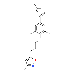 ChemSpider 2D Image | 5-{3-[2,6-Dimethyl-4-(2-methyl-1,3-oxazol-4-yl)phenoxy]propyl}-3-methylisoxazole | C19H22N2O3