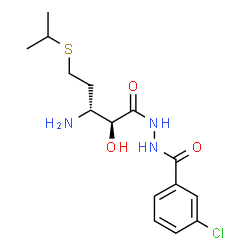 ChemSpider 2D Image | N'-[(2S,3R)-3-Amino-2-hydroxy-5-(isopropylsulfanyl)pentanoyl]-3-chlorobenzohydrazide | C15H22ClN3O3S