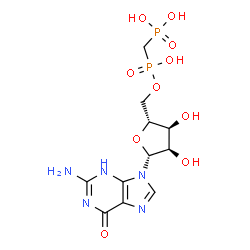 ChemSpider 2D Image | 5'-O-[Hydroxy(phosphonomethyl)phosphoryl]guanosine | C11H17N5O10P2