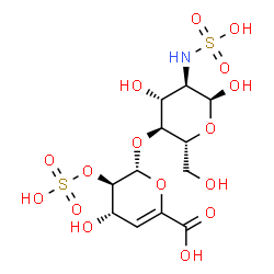 ChemSpider 2D Image | 2-Deoxy-4-O-(4-deoxy-2-O-sulfo-alpha-L-threo-hex-4-enopyranuronosyl)-2-(sulfoamino)-alpha-D-glucopyranose | C12H19NO16S2
