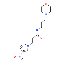 ChemSpider 2D Image | N-[3-(4-Morpholinyl)propyl]-3-(4-nitro-1H-pyrazol-1-yl)propanamide | C13H21N5O4