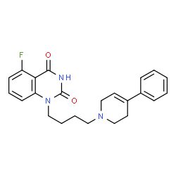 ChemSpider 2D Image | 5-Fluoro-1-[4-(4-phenyl-3,6-dihydro-1(2H)-pyridinyl)butyl]-2,4(1H,3H)-quinazolinedione | C23H24FN3O2