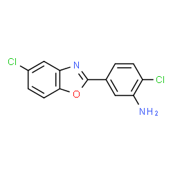 ChemSpider 2D Image | 2-Chloro-5-(5-chloro-2-benzoxazolyl)benzenamine | C13H8Cl2N2O