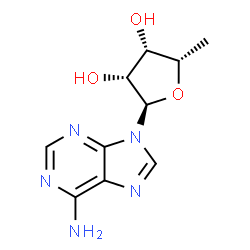 ChemSpider 2D Image | 9-(5-Deoxy-alpha-L-lyxofuranosyl)-9H-purin-6-amine | C10H13N5O3